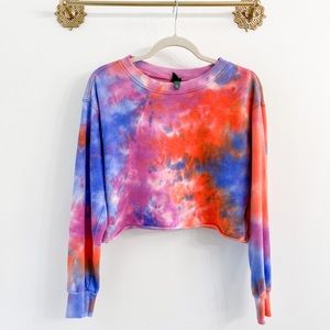 Wild Fable Tie Dye Cropped Crewneck Pullover